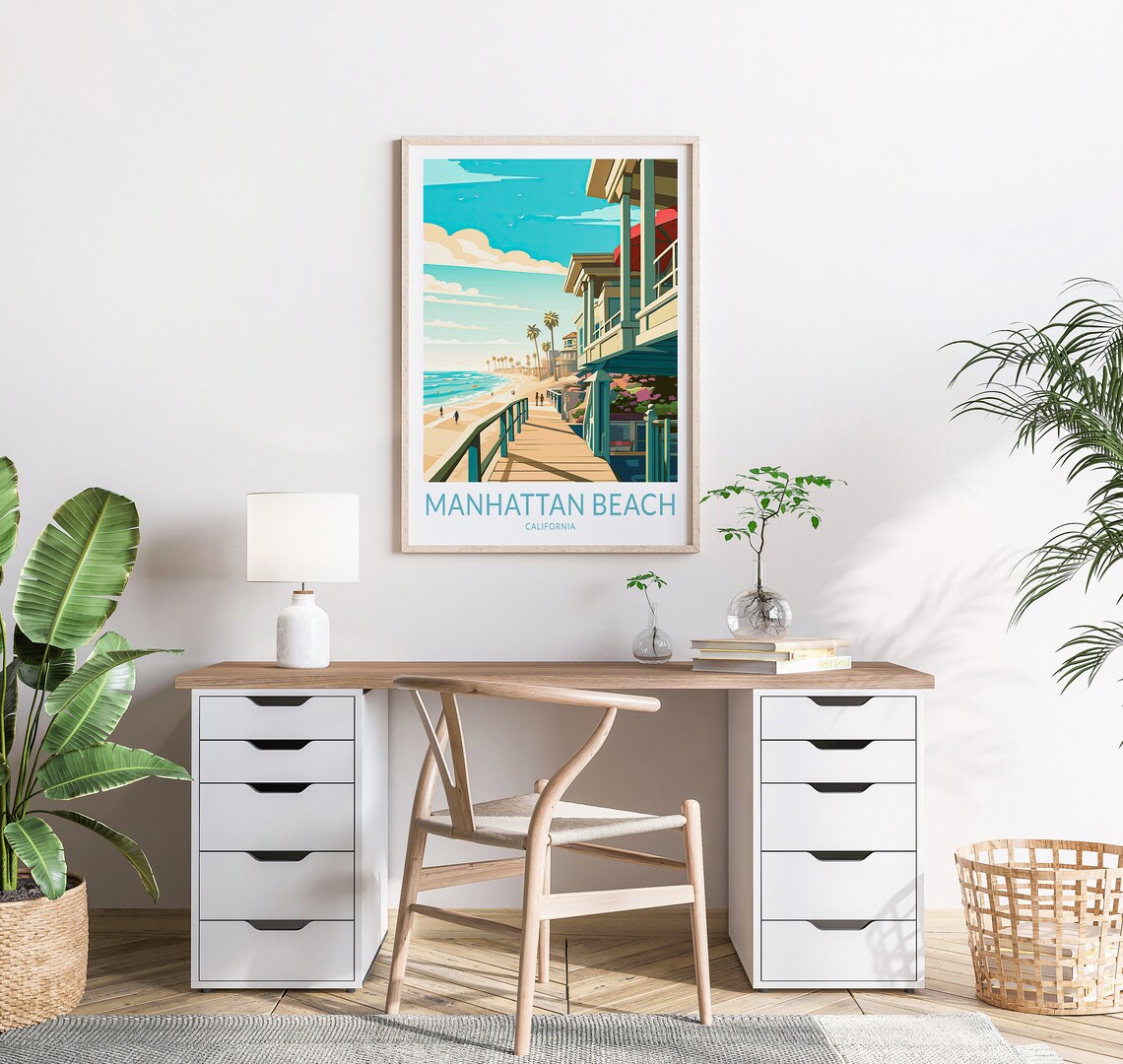 Manhattan Beach California Travel Poster, Los Angeles - Image 2