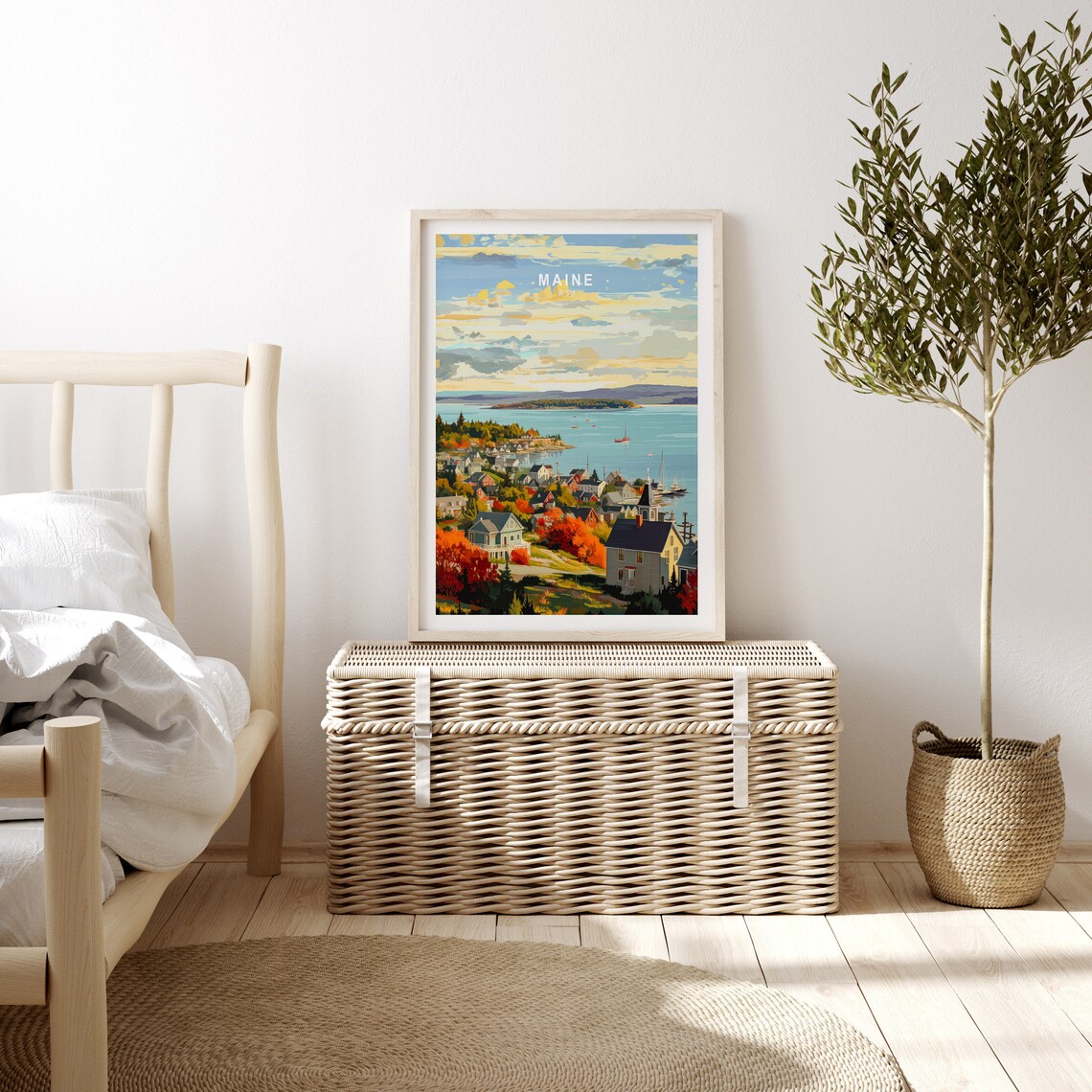 Maine Coastal Travel Poster, State Wall Art Print - Image 3