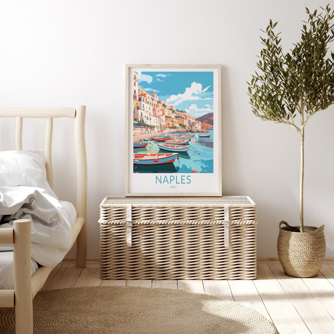 Naples Italy Travel Poster, Coast Wall Art - Image 3