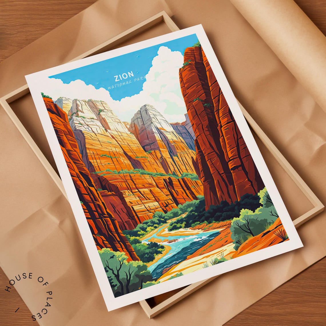 Zion National Park Poster Zion Utah National Park Wall Art National Park Print City Personalised Gifts Travel Gifts - Image 2