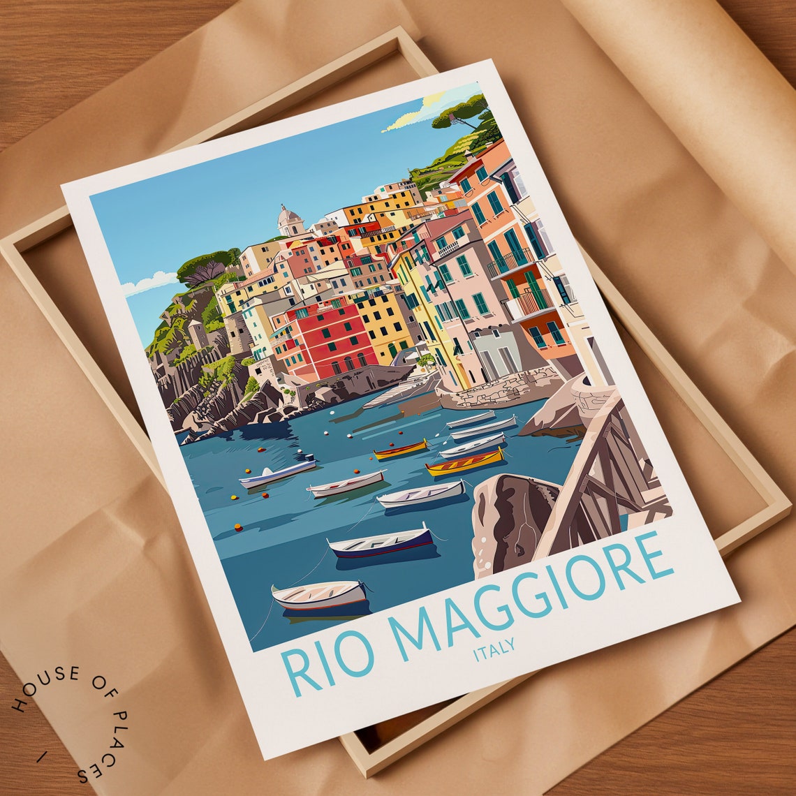 Rio Maggiore Italy Colorful Harbor Cinque Terre Travel Poster - Image 2