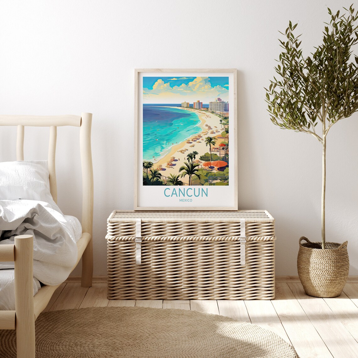 Cancun Travel Poster, Mexico Coastal City Art Print - Image 3