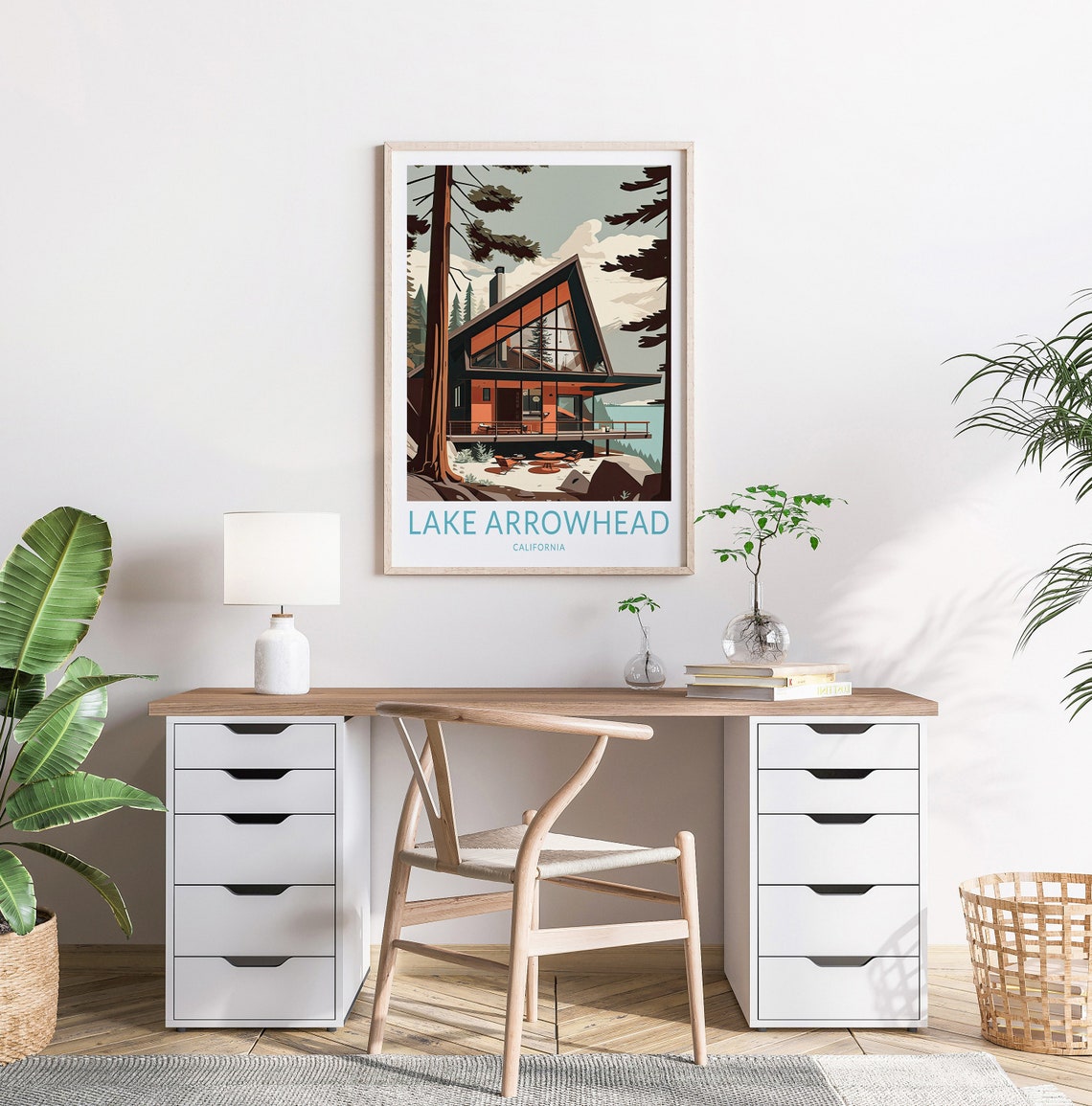 Lake Arrowhead Print Wall Art Lake Arrowhead Poster Lake Wall Art Travel Print Poster Travel Gift California Travel Poster - Image 2