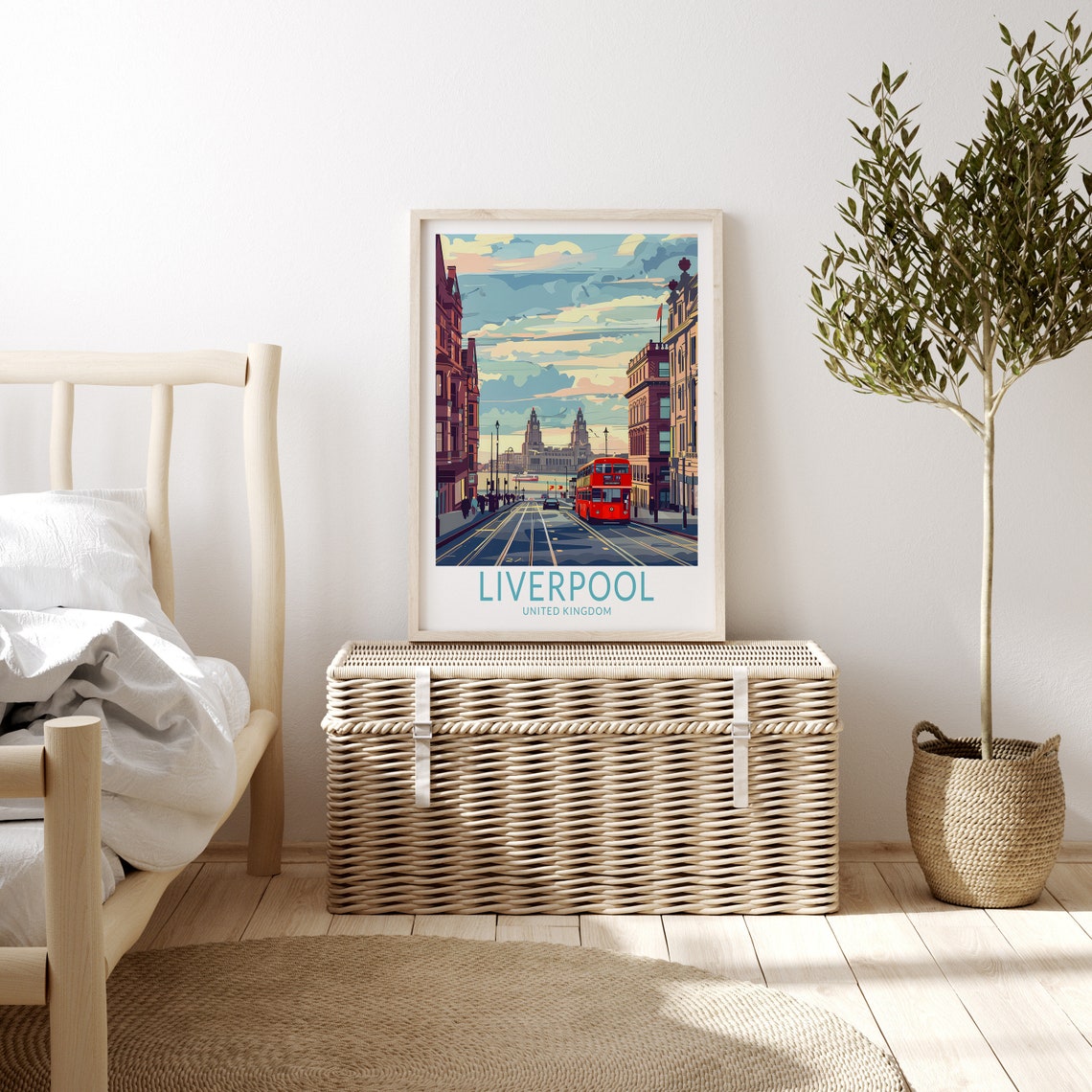 Liverpool Travel Print Liverpool England Travel Poster Liverpool City Print United Kingdom Wall Art Travel Prints Birthday Present - Image 3