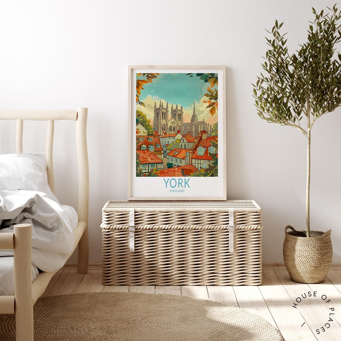 York England Travel Poster, Cityscape Art Print - Image 4