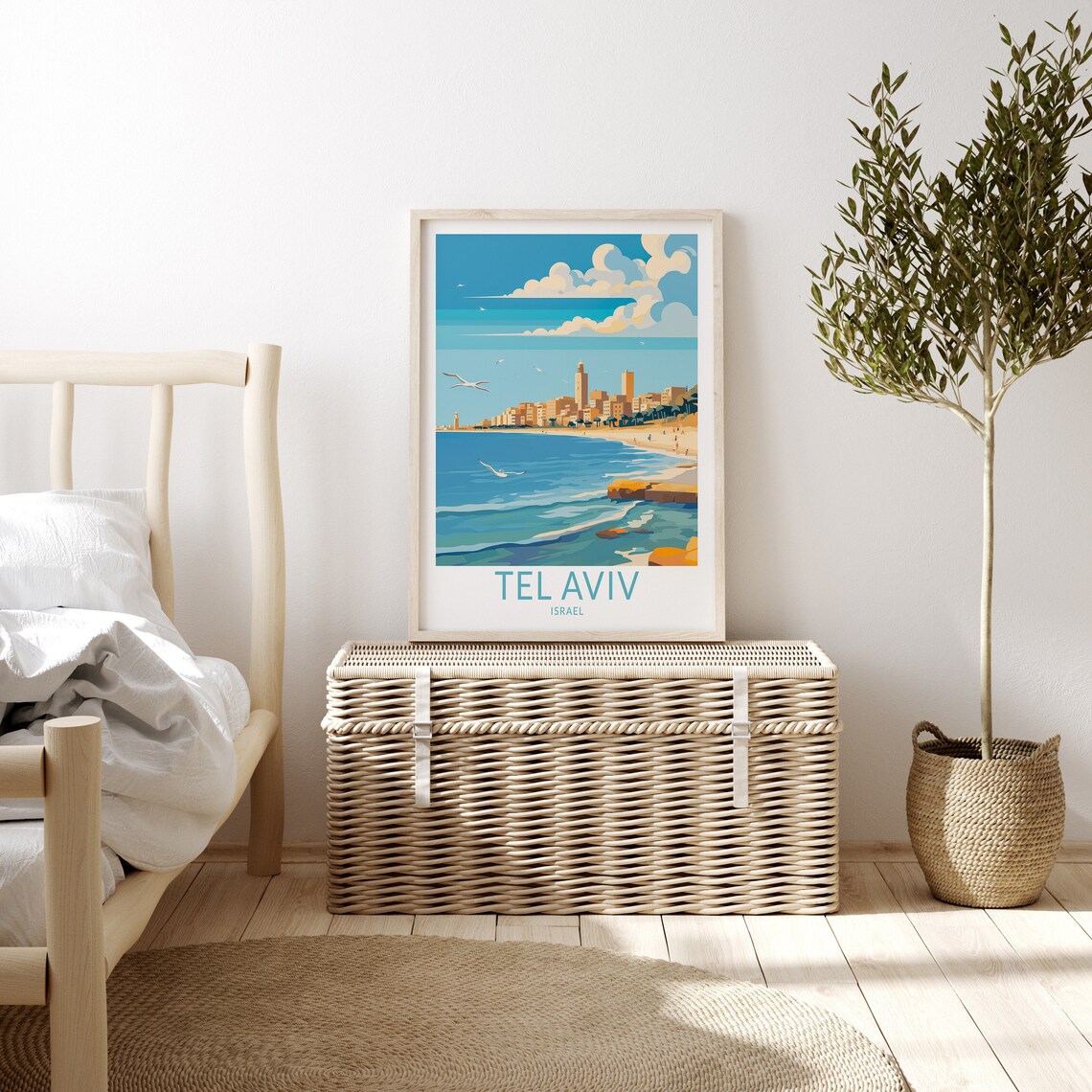 Tel Aviv Coastal Travel Poster, Coastal Wall Art - Image 3