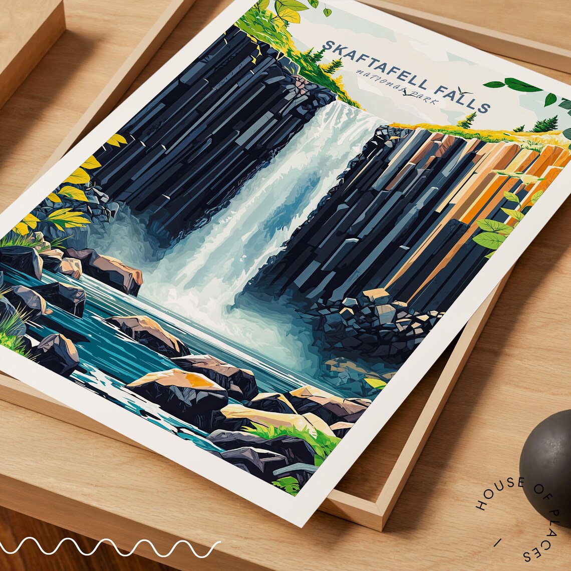 Skaftafell Falls Travel Poster, Iceland National Park - Image 3