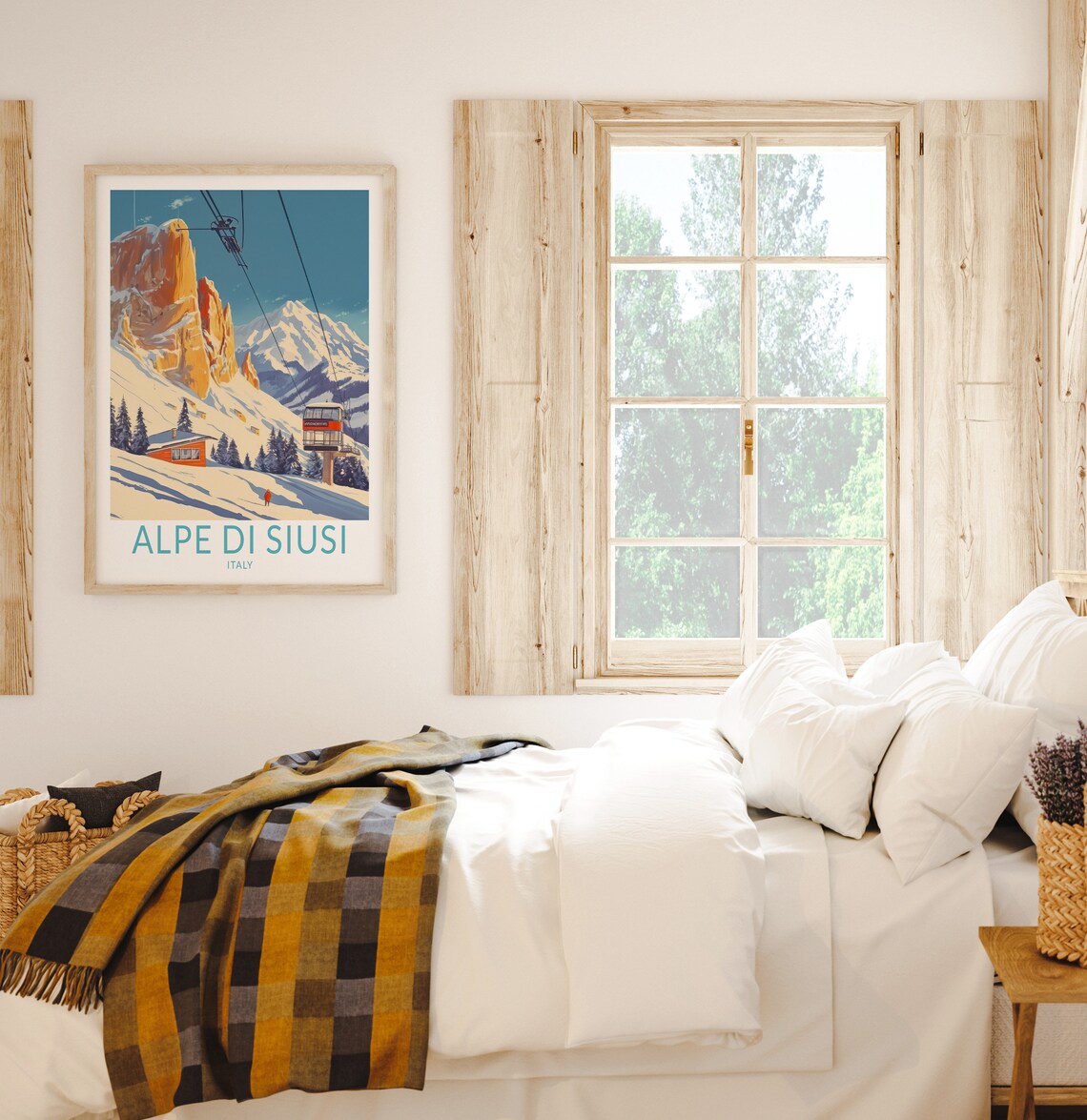 Alpe Di Siusi Italy Travel Poster Alpe Di Siusi Mountains Travel Wall Art Italy Alpines Wall Art Alpe Di Siusi Travel Wall Decor - Image 2