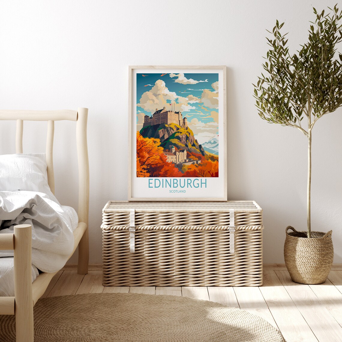 Edinburgh Scotland Travel Poster Print, Castle View - Image 3