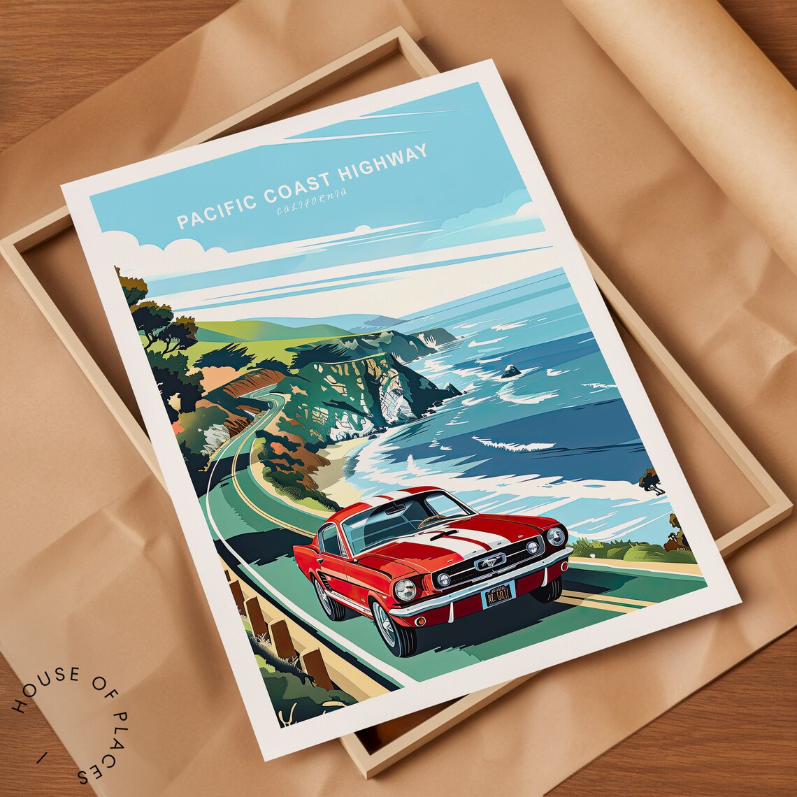 California Coastal Poster, Pacific Coast Highway Travel - Image 2