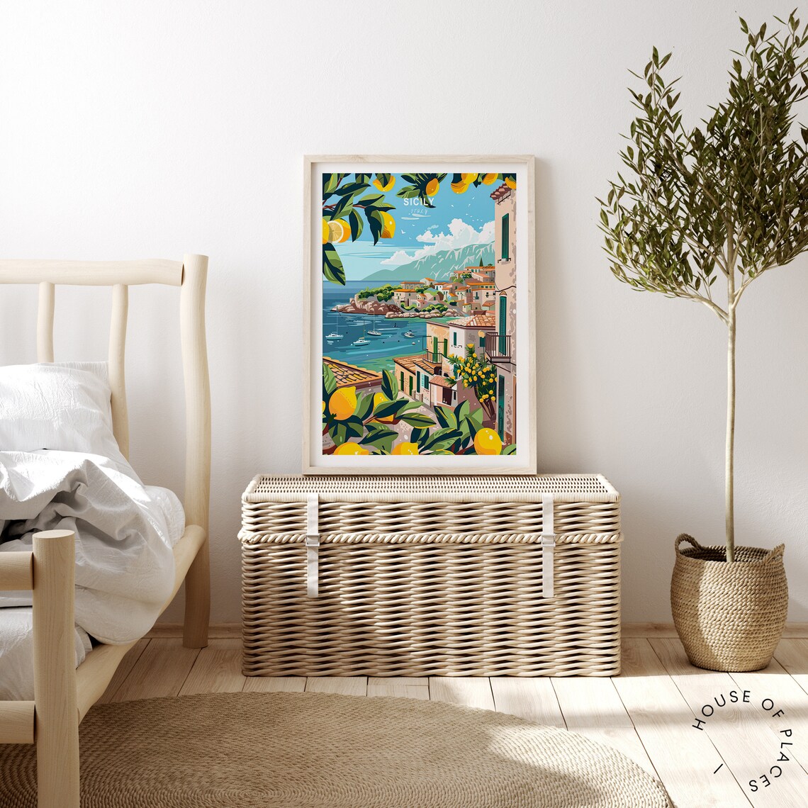 Sicily Italy Travel Poster, Coastal City Print - Image 4