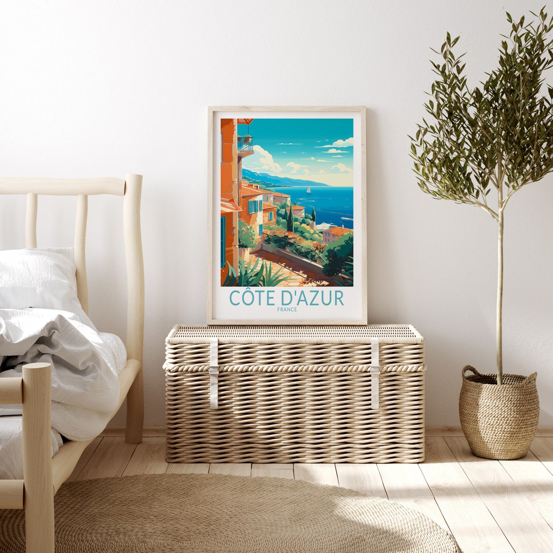 Cote Dazur City Travel Print Cote Dazur France Travel Poster Print Cote Dazur City Wall Art France Coastal Travel Wall Decor - Image 3