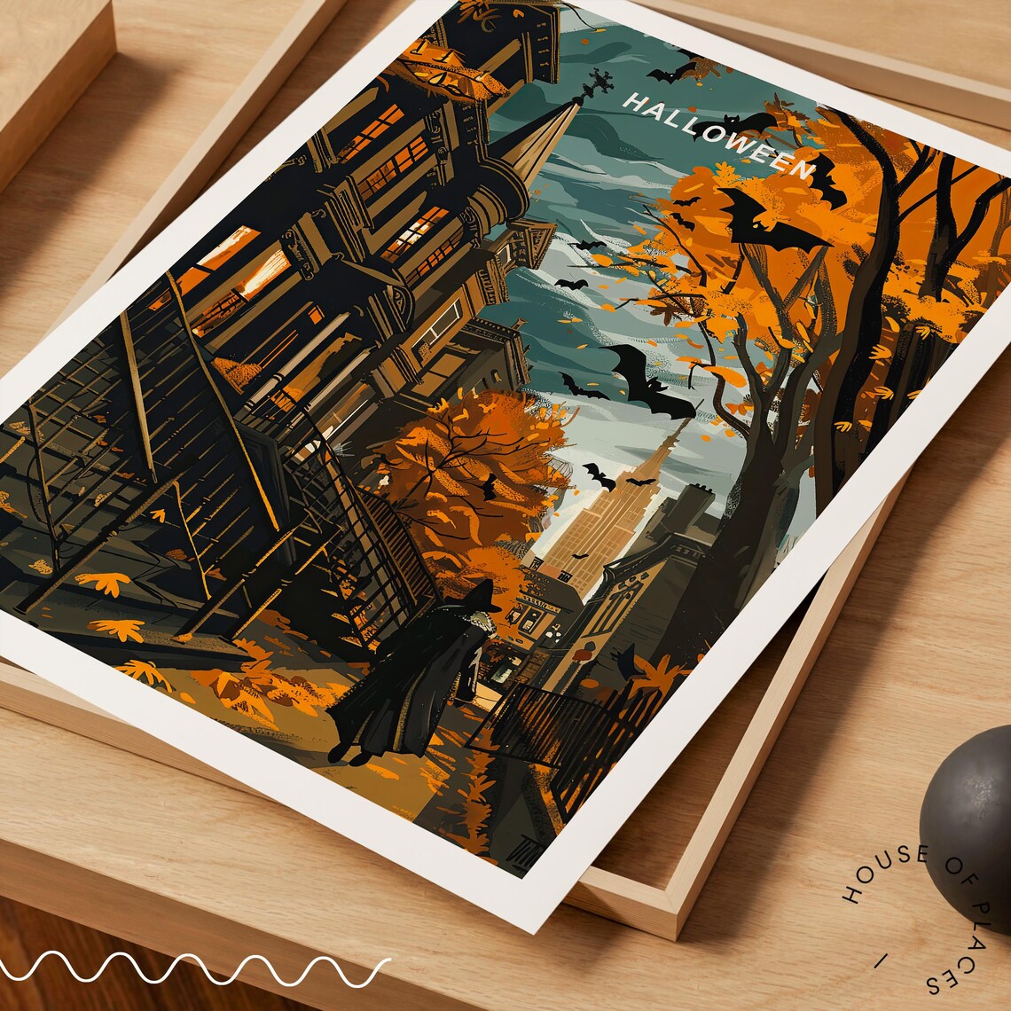 Halloween Vintage Art Print, Personalised Decor - Image 3
