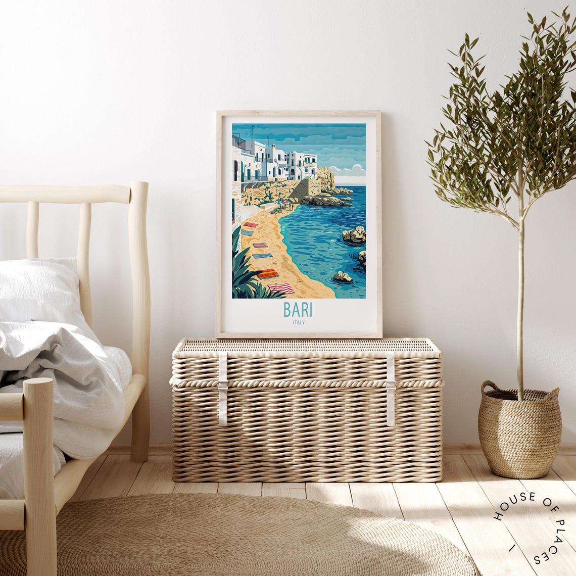 Bari Italy Old Town Beach Turquoise Water Seaside Travel Poster - Image 2