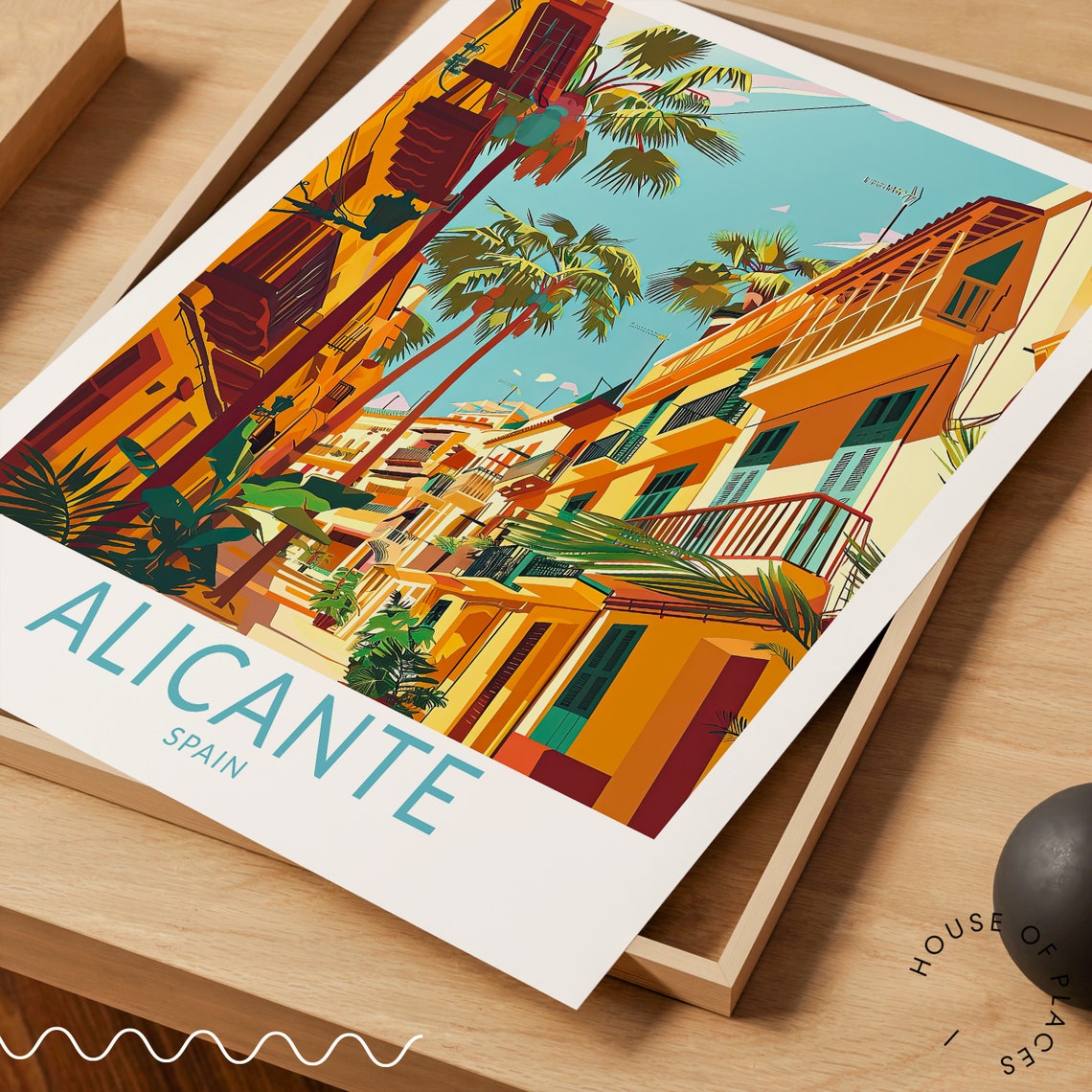 Alicante Travel Poster Spain Alicante Print Spain City Wall Art Travel Home Decor Personalised Present Honeymoon Gifts - Image 3