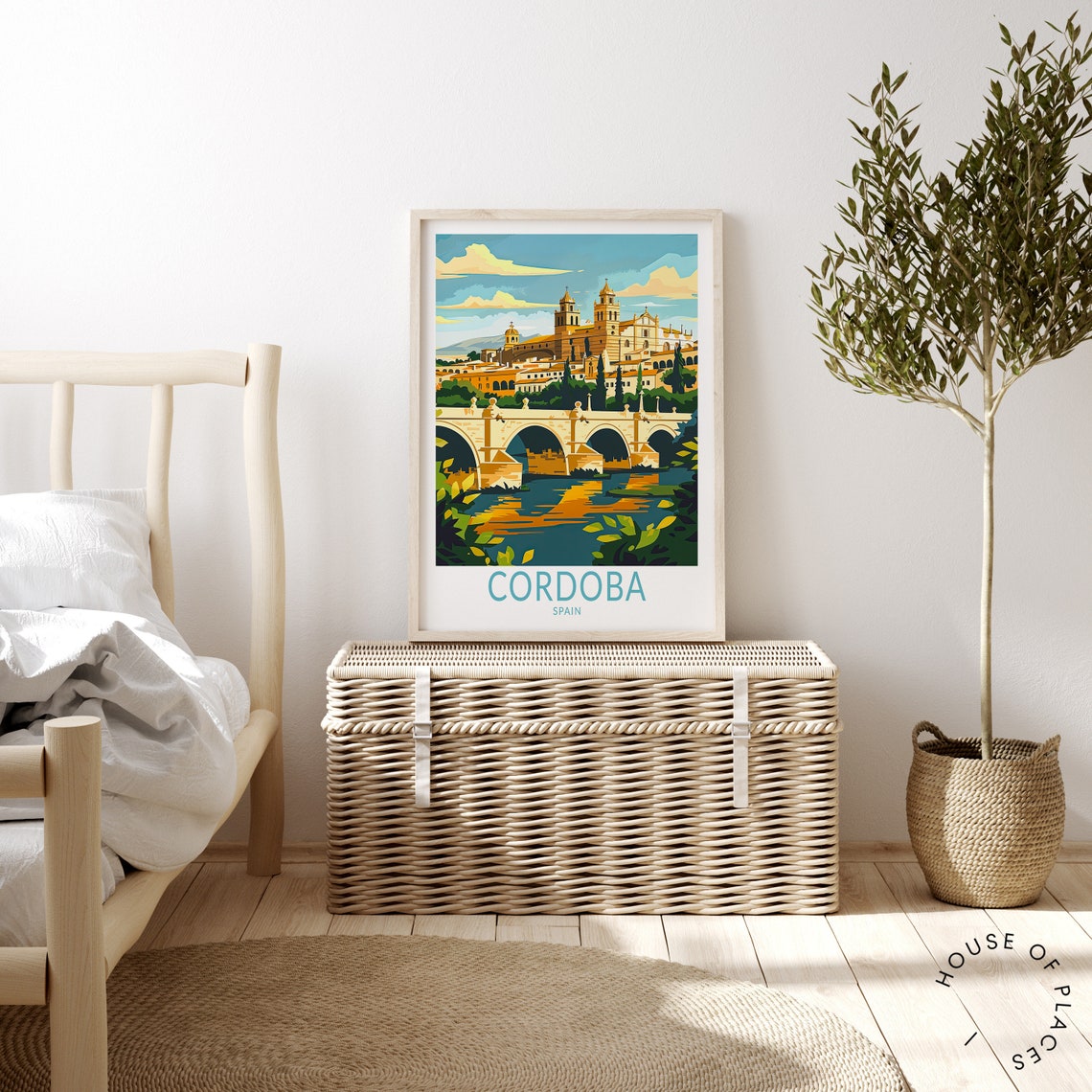 Cordoba Spain Roman Bridge Cathedral Riverside Travel Poster - Image 3
