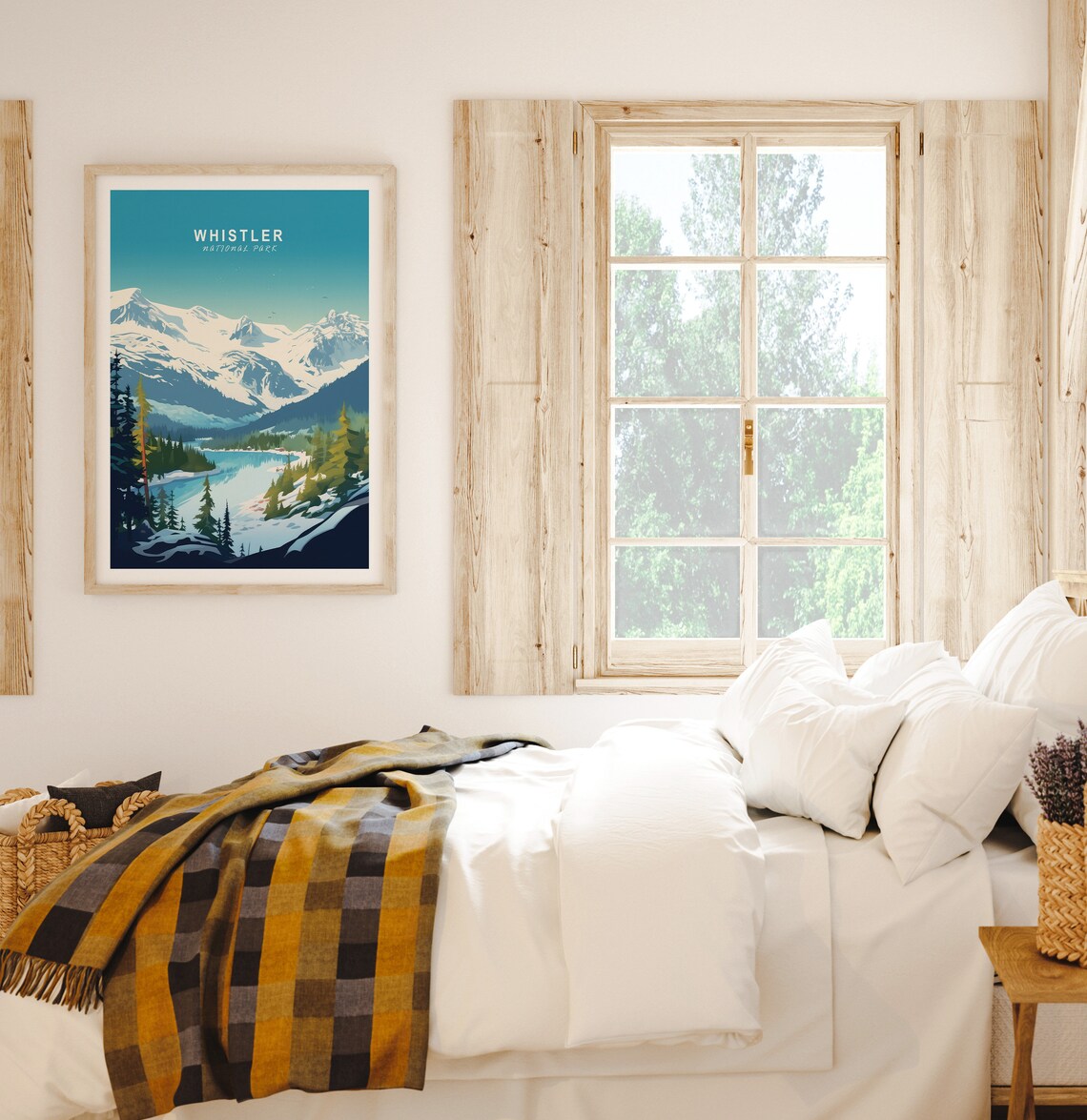 Whistler Canada Snowy Mountain Lake Winter Alpine Travel Poster - Image 2