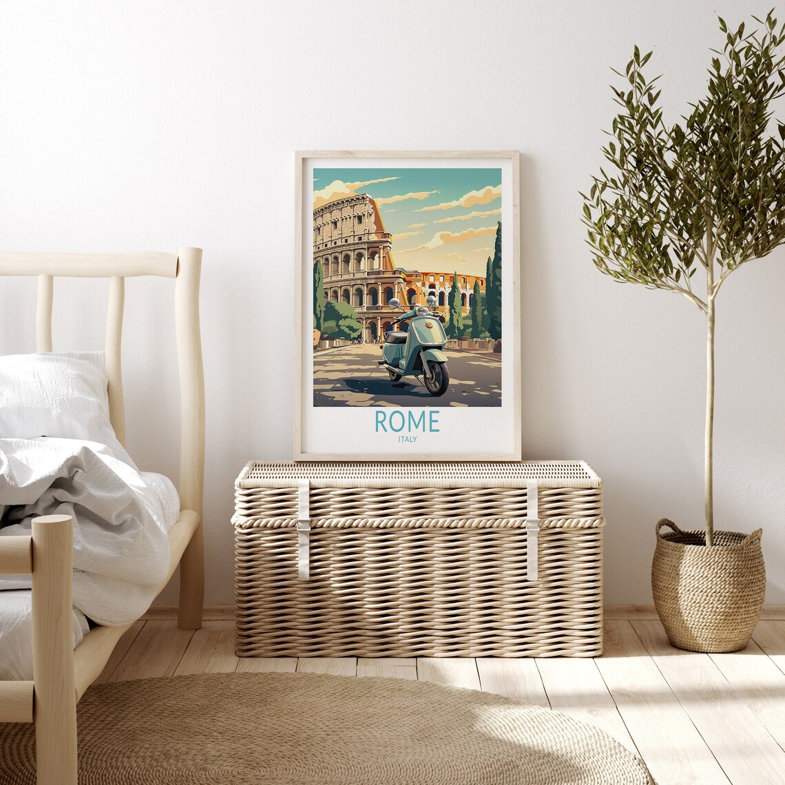 Rome Italy Travel Poster, Colosseum Architecture Art Print - Image 3