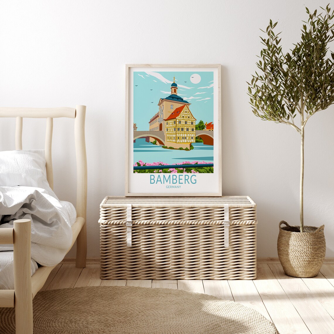 Bamberg Germany Travel Poster, Minimalist City Print - Image 3