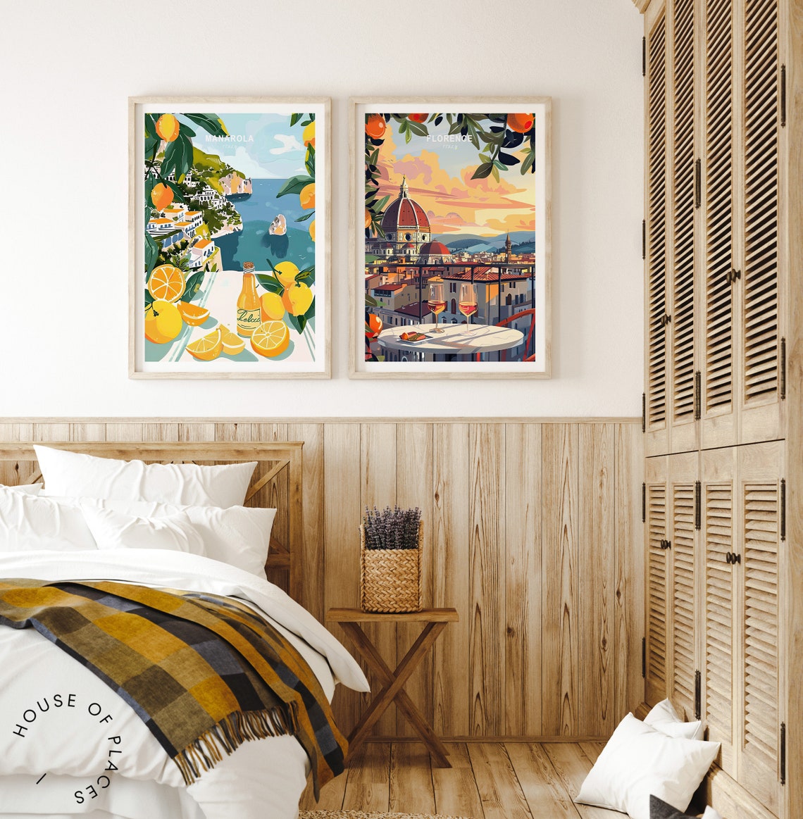 Manarola Italy Lemon Coast Cliffs Village Vintage Travel Poster - Image 3
