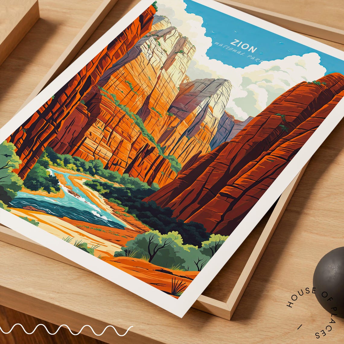 Zion National Park Poster Zion Utah National Park Wall Art National Park Print City Personalised Gifts Travel Gifts - Image 3