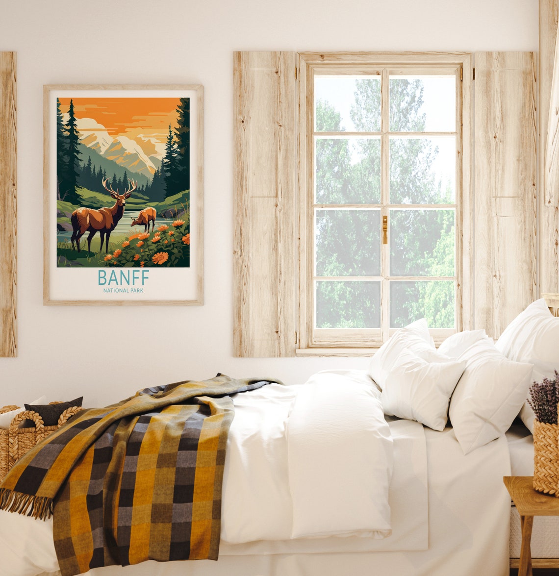 Banff National Park Elk by the River at Sunrise Canada Poster - Image 2