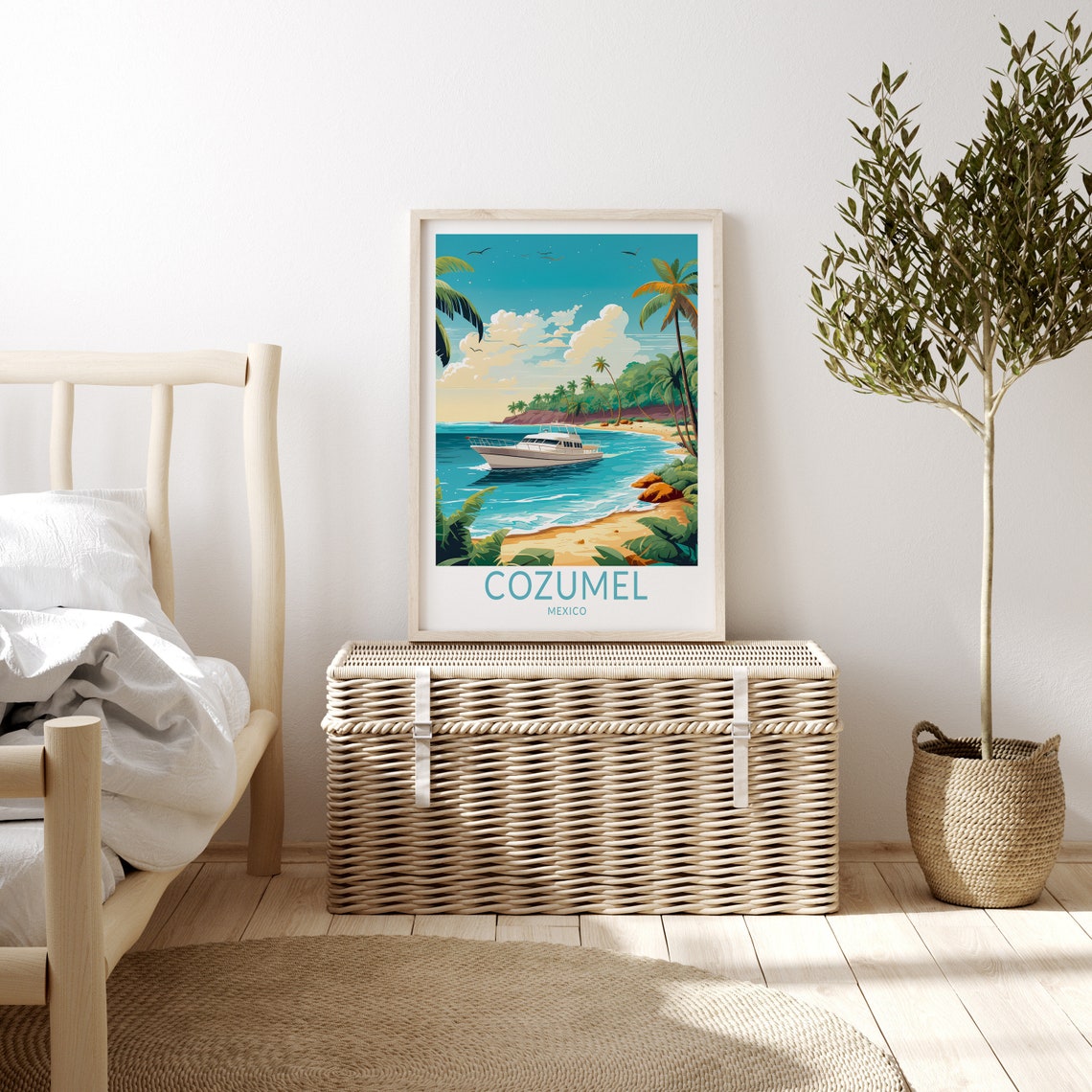 Cozumel Mexico Travel Poster Cozumel Travel Poster Print Mexico Cozumel Island Travel Poster Wall Art Mexico Travel Gift Wall Decor - Image 3