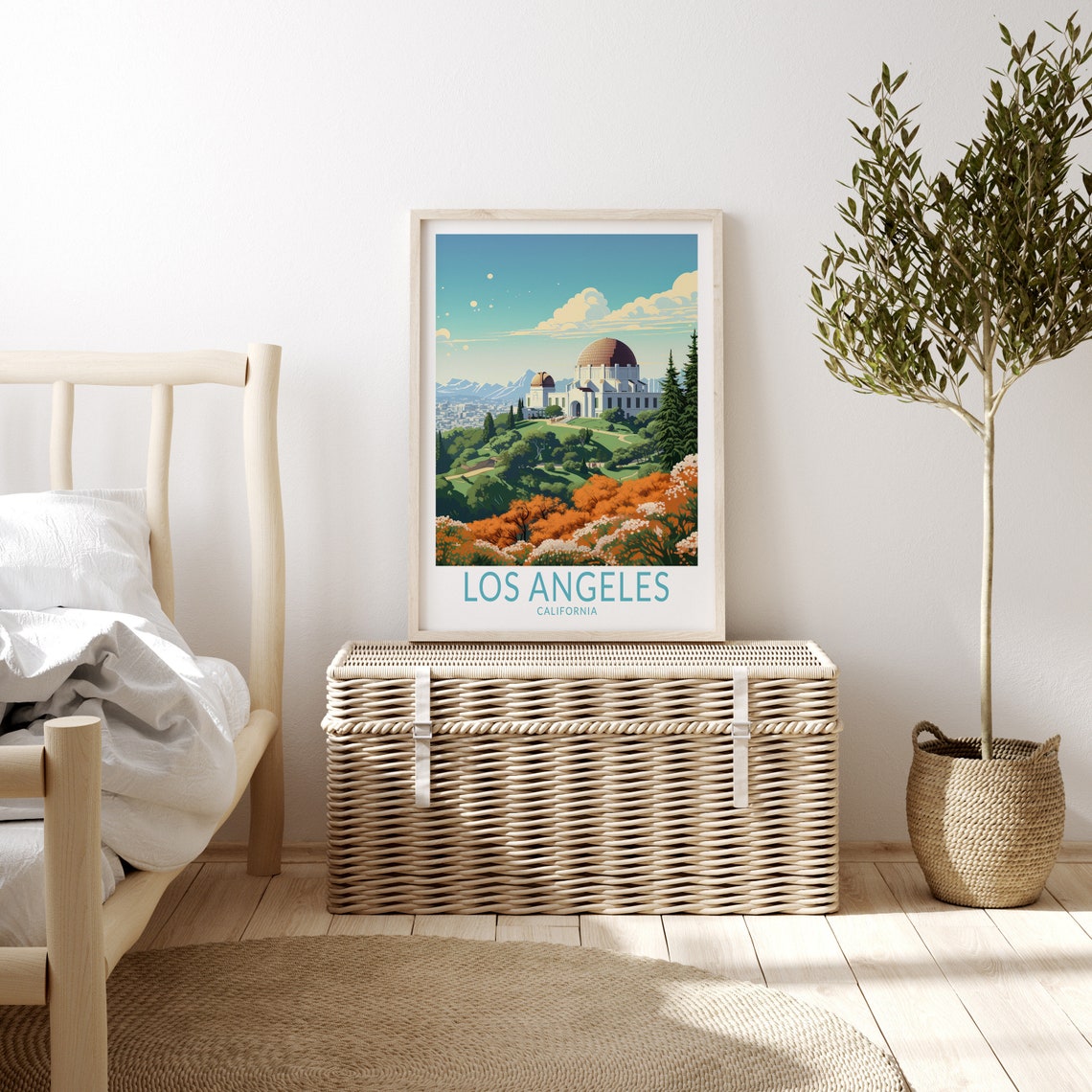 Los Angeles Griffith Observatory Daytime Garden Travel Poster - Image 3