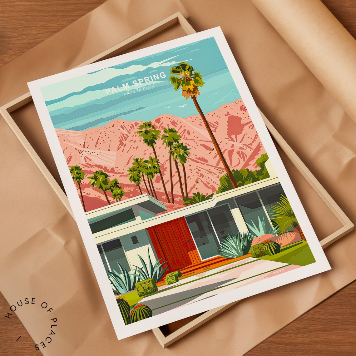 Palm Springs California Mid Century Modern Desert House Poster - Image 2