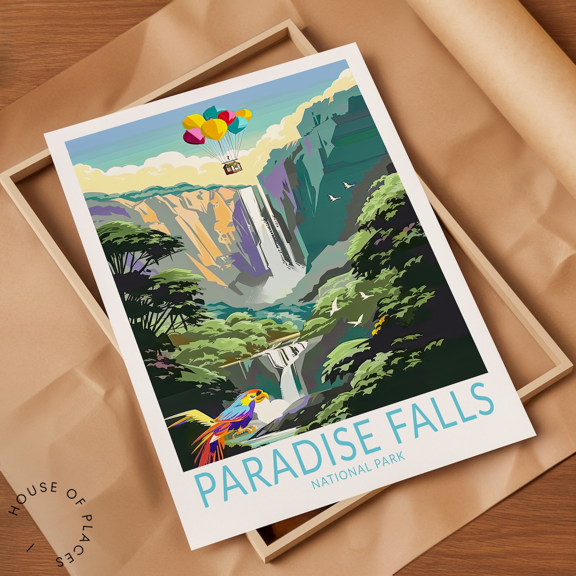 Paradise Falls Travel Poster, National Park Art Print - Image 2