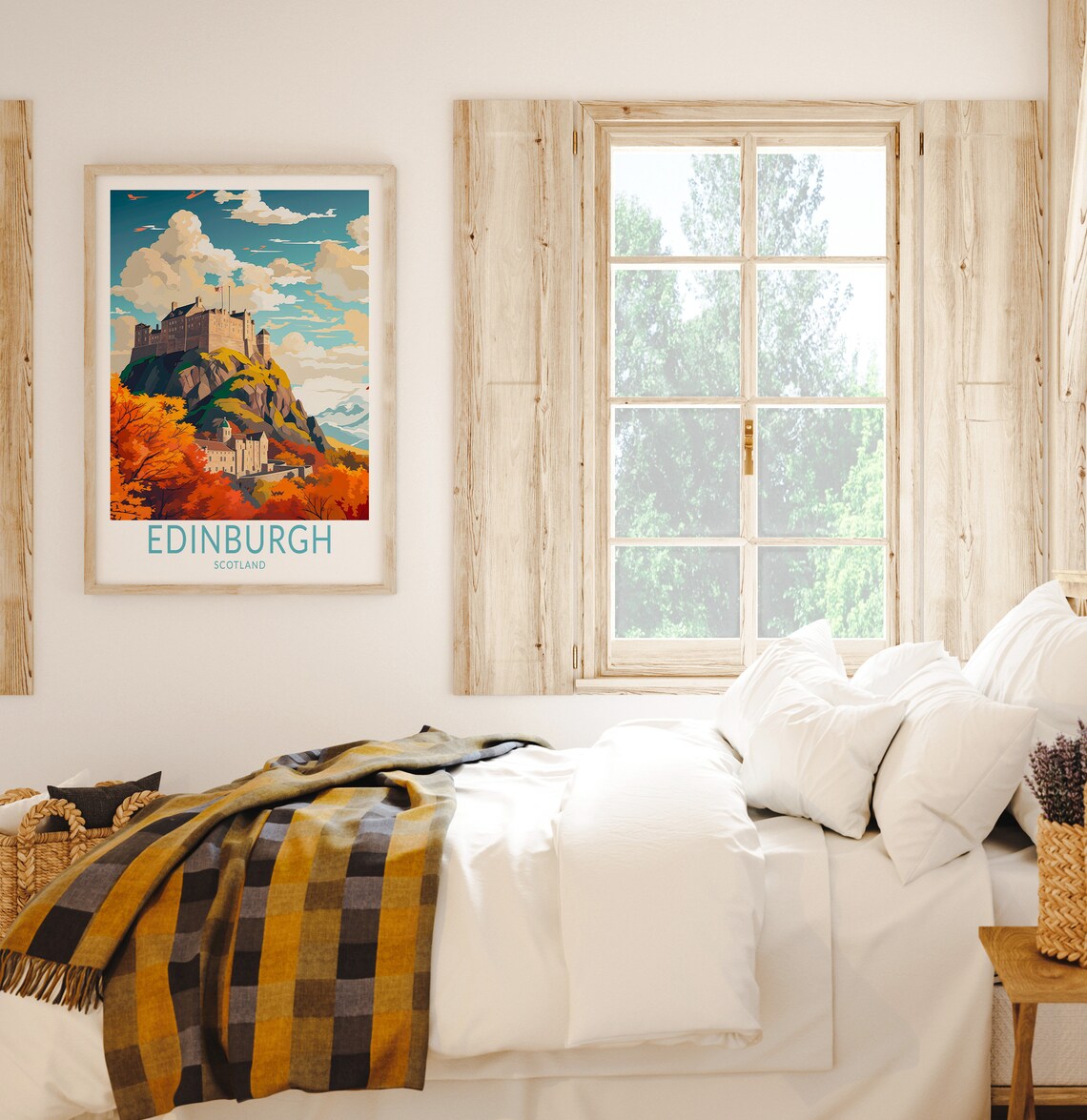 Edinburgh Scotland Travel Poster Print, Castle View - Image 2