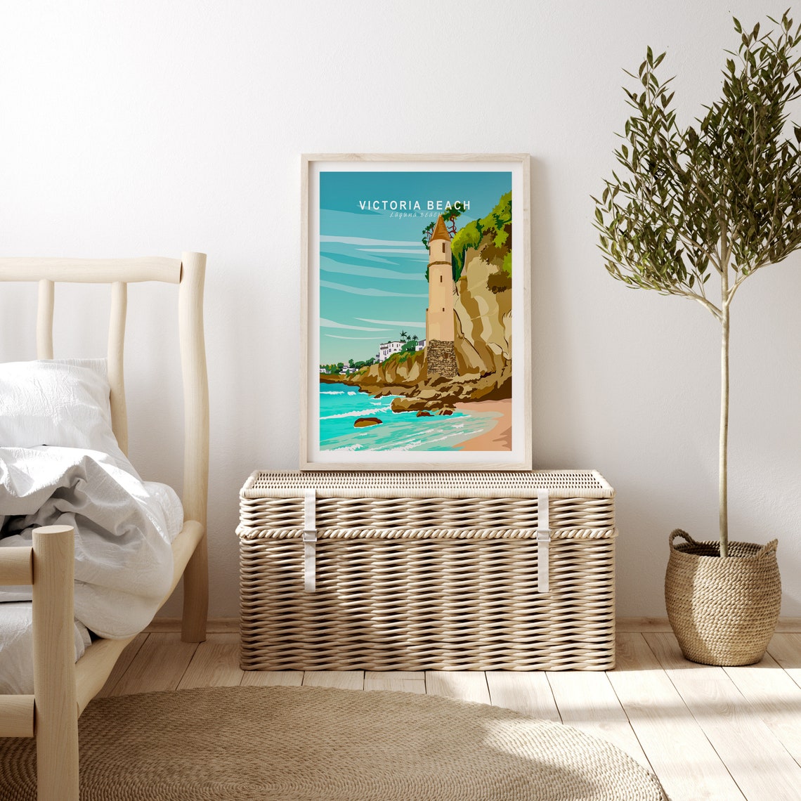 Laguna Victoria Beach California Travel Poster Laguna Victoria Beach Poster California Postcard Custom Travel Print Birthday Gifts - Image 3