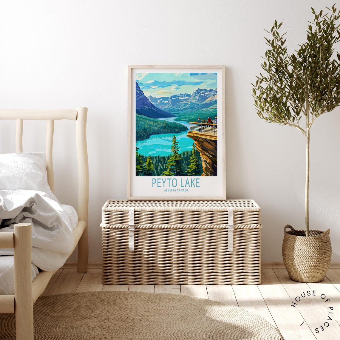 Peyto Lake Alberta Canada Wolf Head Overlook Turquoise View Poster - Image 2