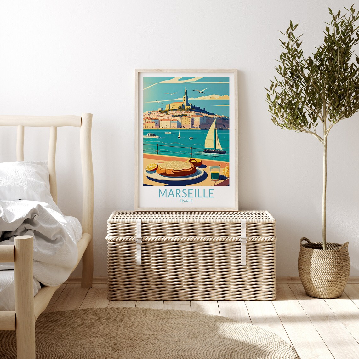 Marseille France Food And Travel Print Marseille Coast Poster Print Marseille Mediterranean Coastline Wall Art Marseille - Image 3
