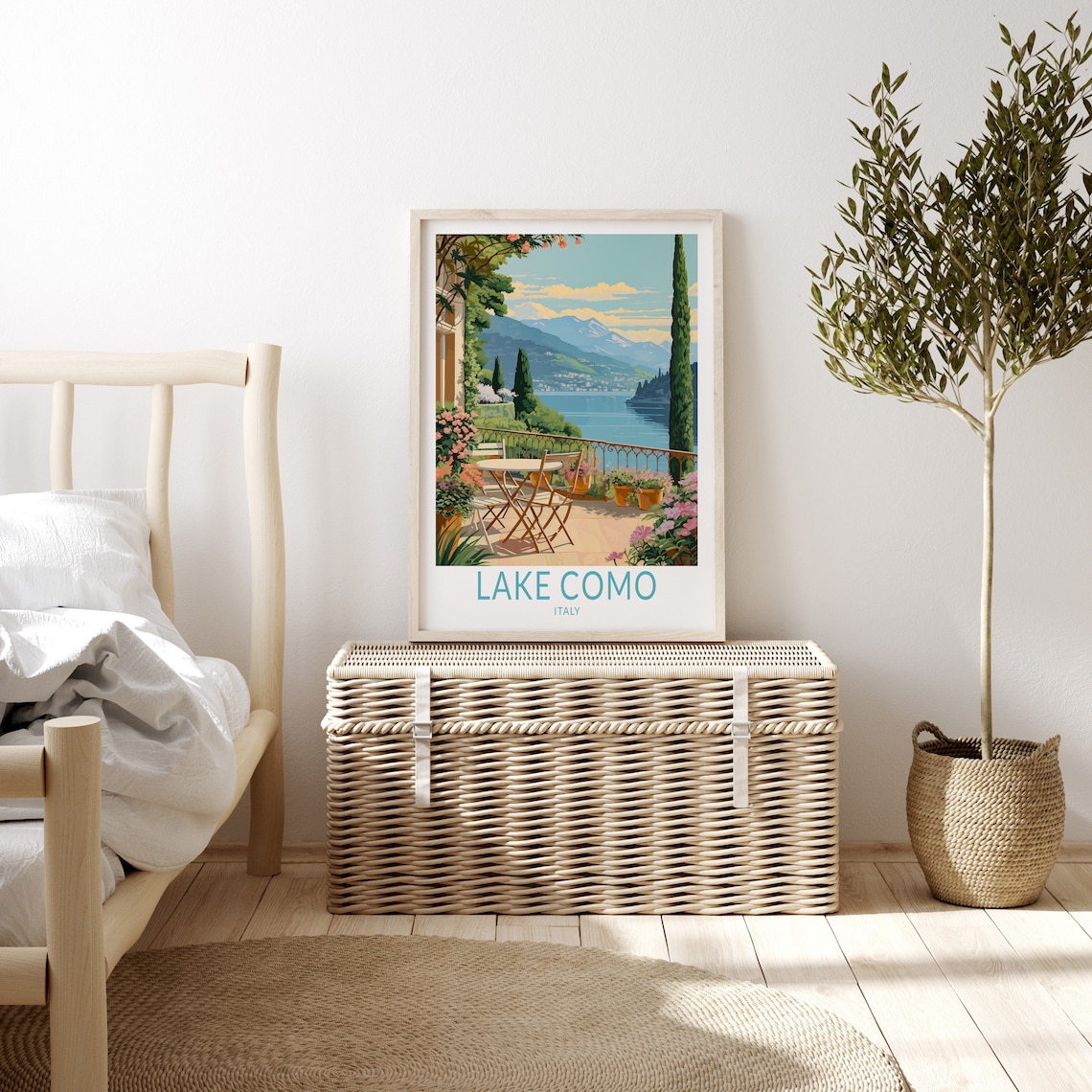 Lake Como Minimalist Travel Poster, Italy Art Print - Image 3