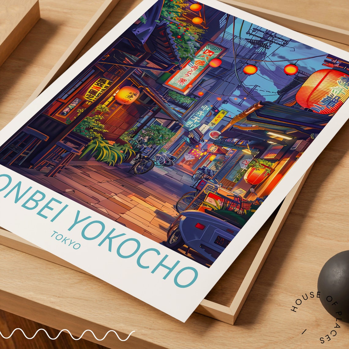 Nonbei Yokocho Tokyo Night Izakaya Red Lantern Alley Travel Poster - Image 3
