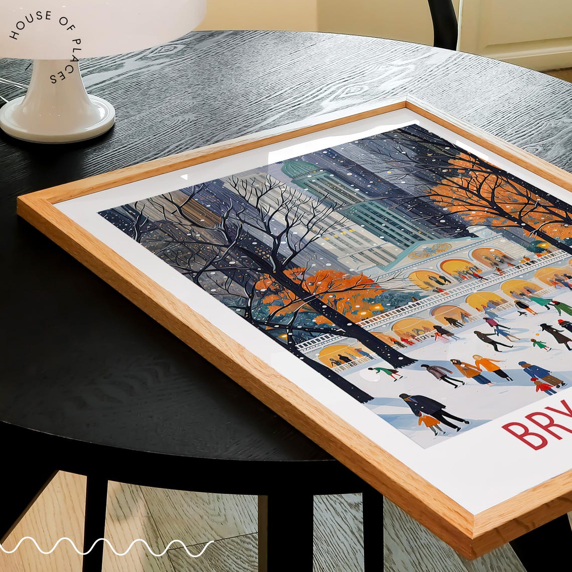 Bryant Park New York Winter Ice Skating Rink Holiday Scene Poster - Image 3