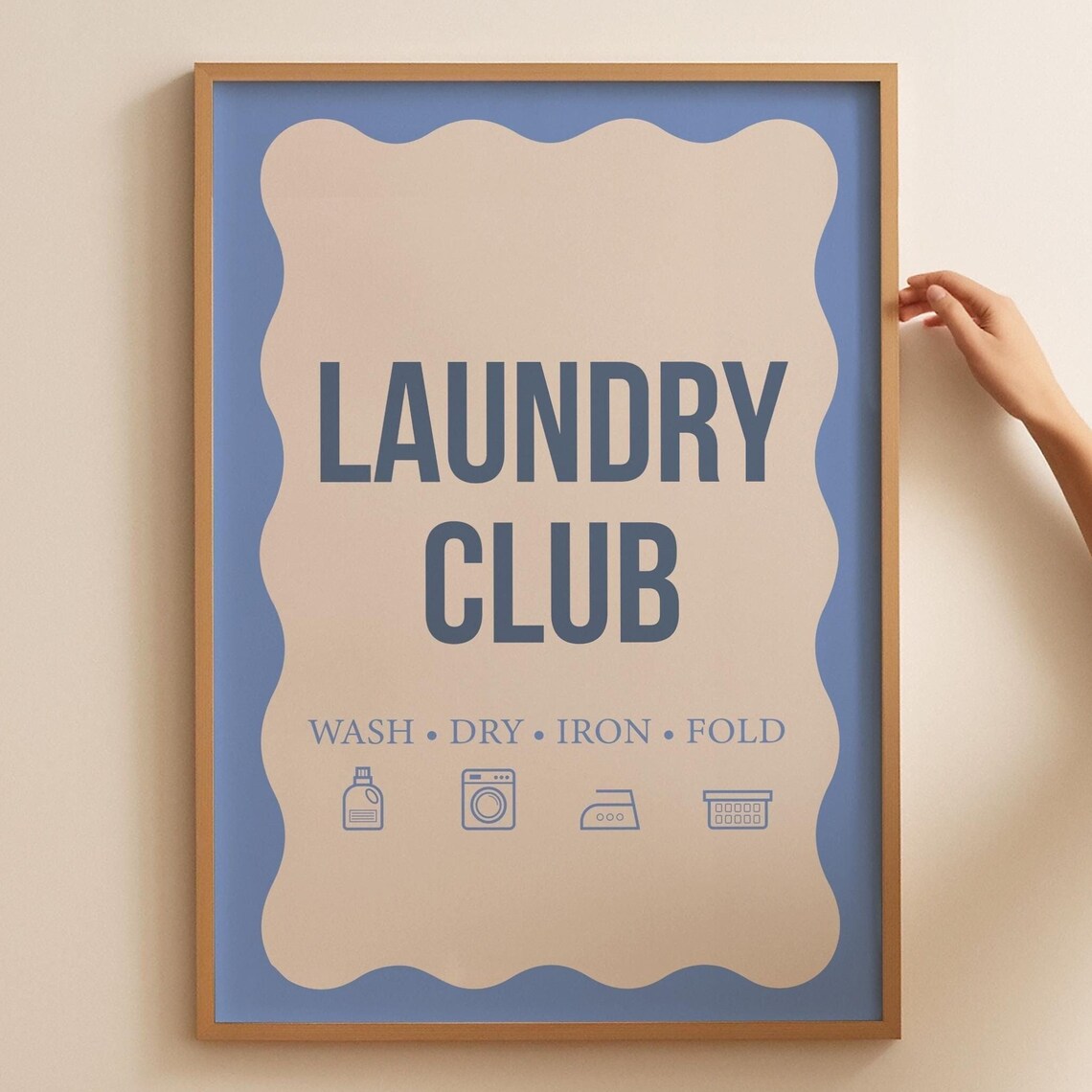 Laundry Club Wash Dry Iron Fold Funny Laundry Room Sign Poster