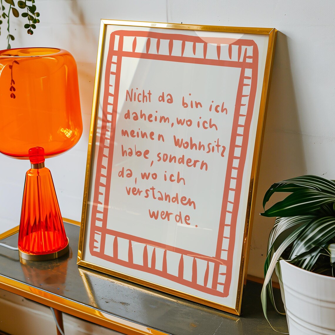 Nicht Da Bin Ich Daheim Handwritten German Home Quote Poster - Image 2