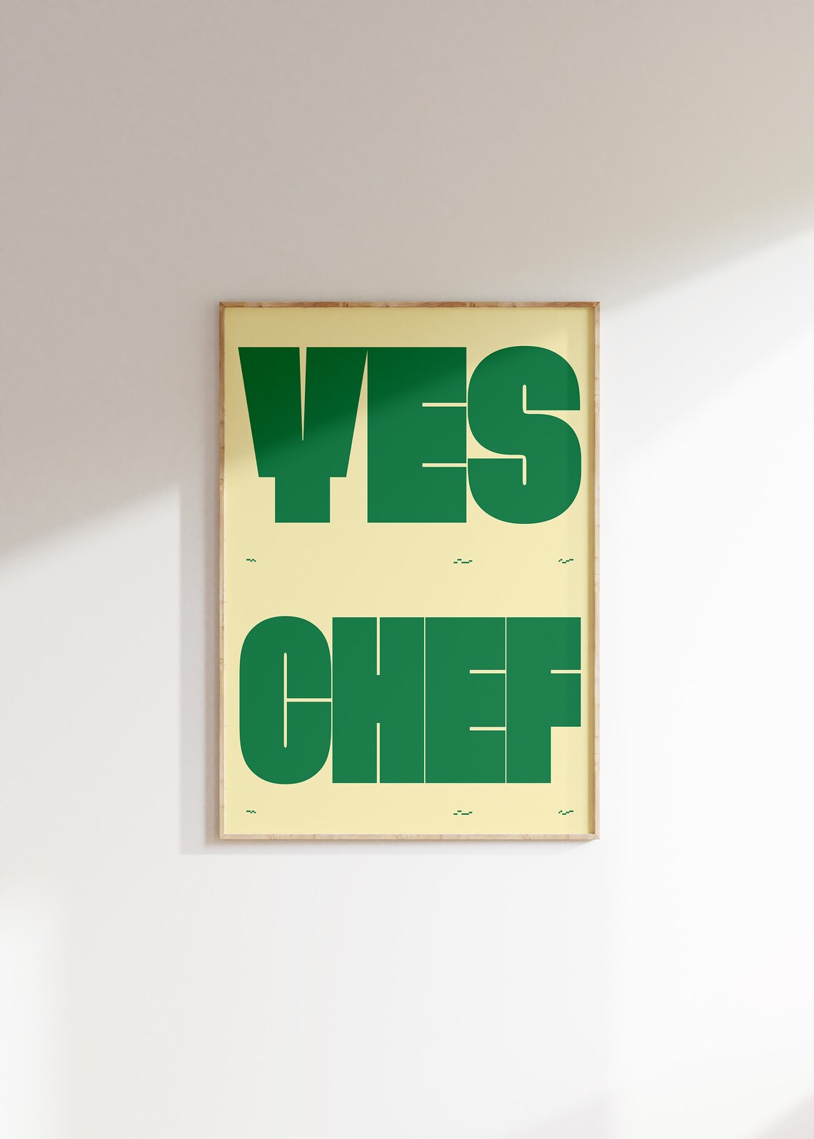 Yes Chef Typography Poster, Funky Kitchen Art - Image 4