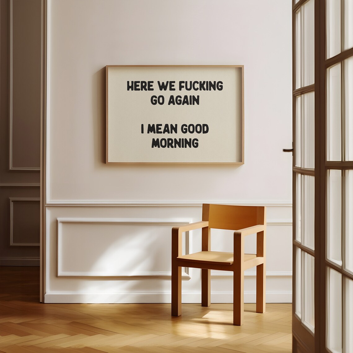 Here We Fucking Go Again Typography Poster - Image 3