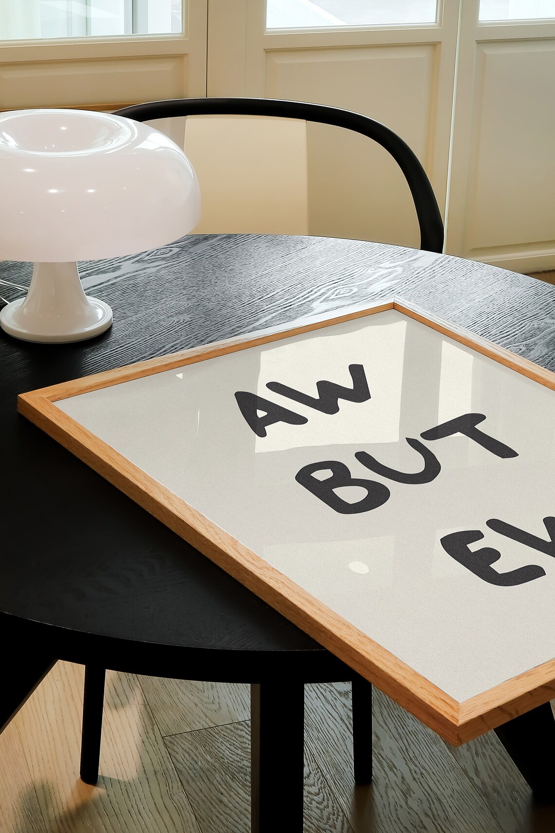 Aw But Ew Poster Funny Black Cream Minimalist Typography Quote Decor - Image 2
