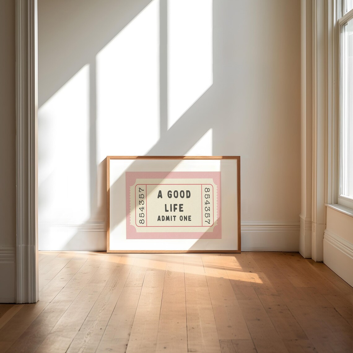 A Good Life Ticket Print, Retro Preppy Wall Art - Image 3