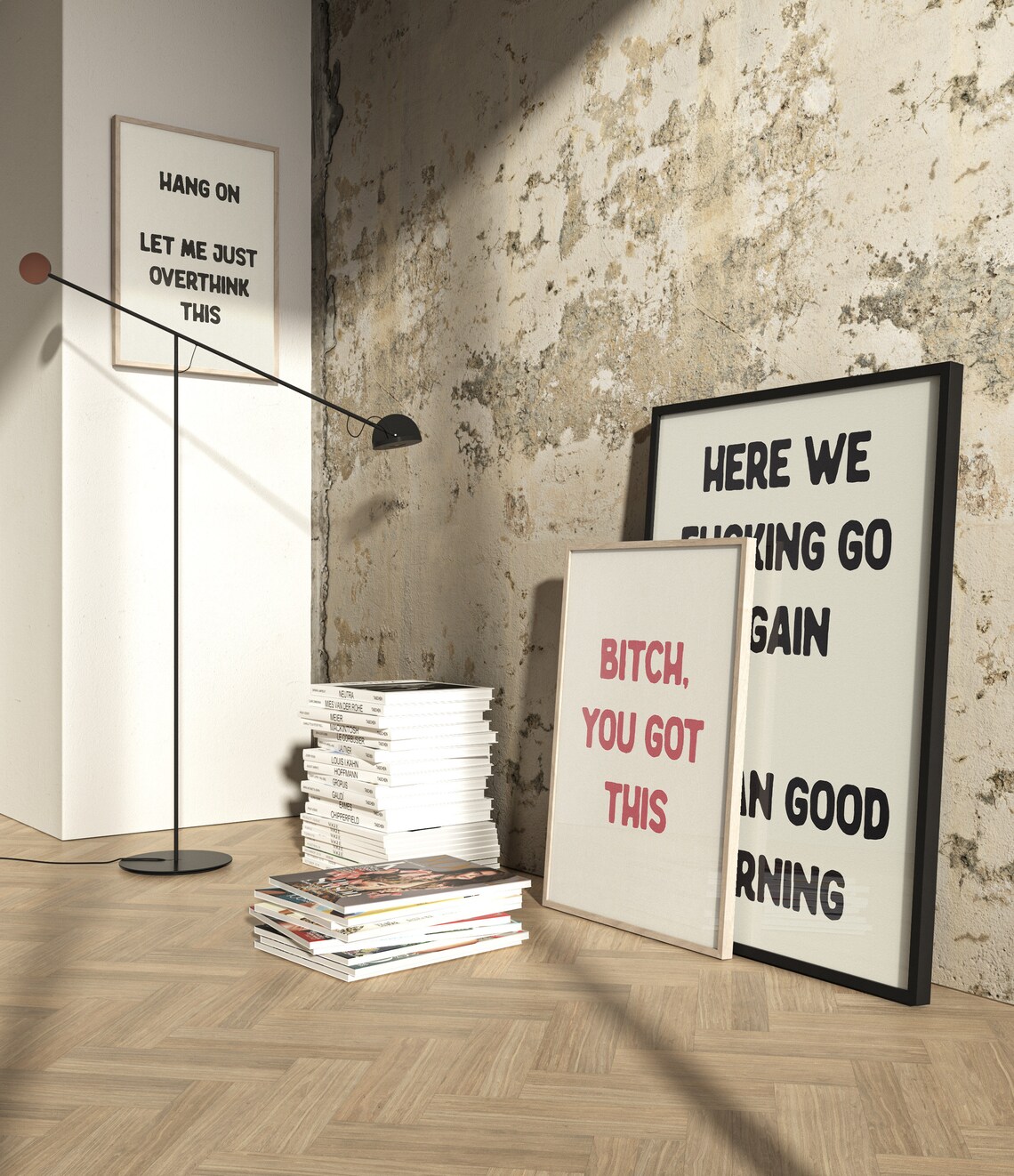 Hang On Let Me Just Overthink This Funny Typography Art Print - Image 2