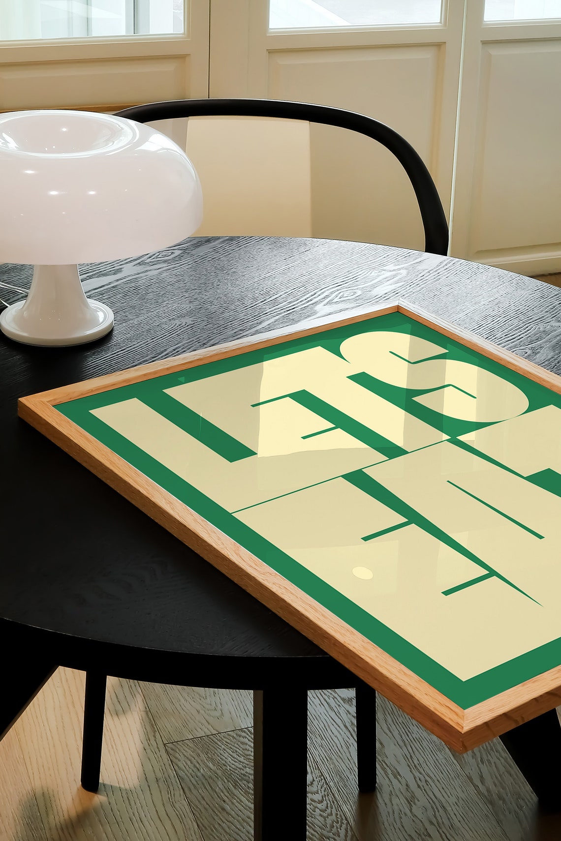 Lets Eat Bold Kitchen Typography Poster Green Retro Wall Decor Art - Image 4