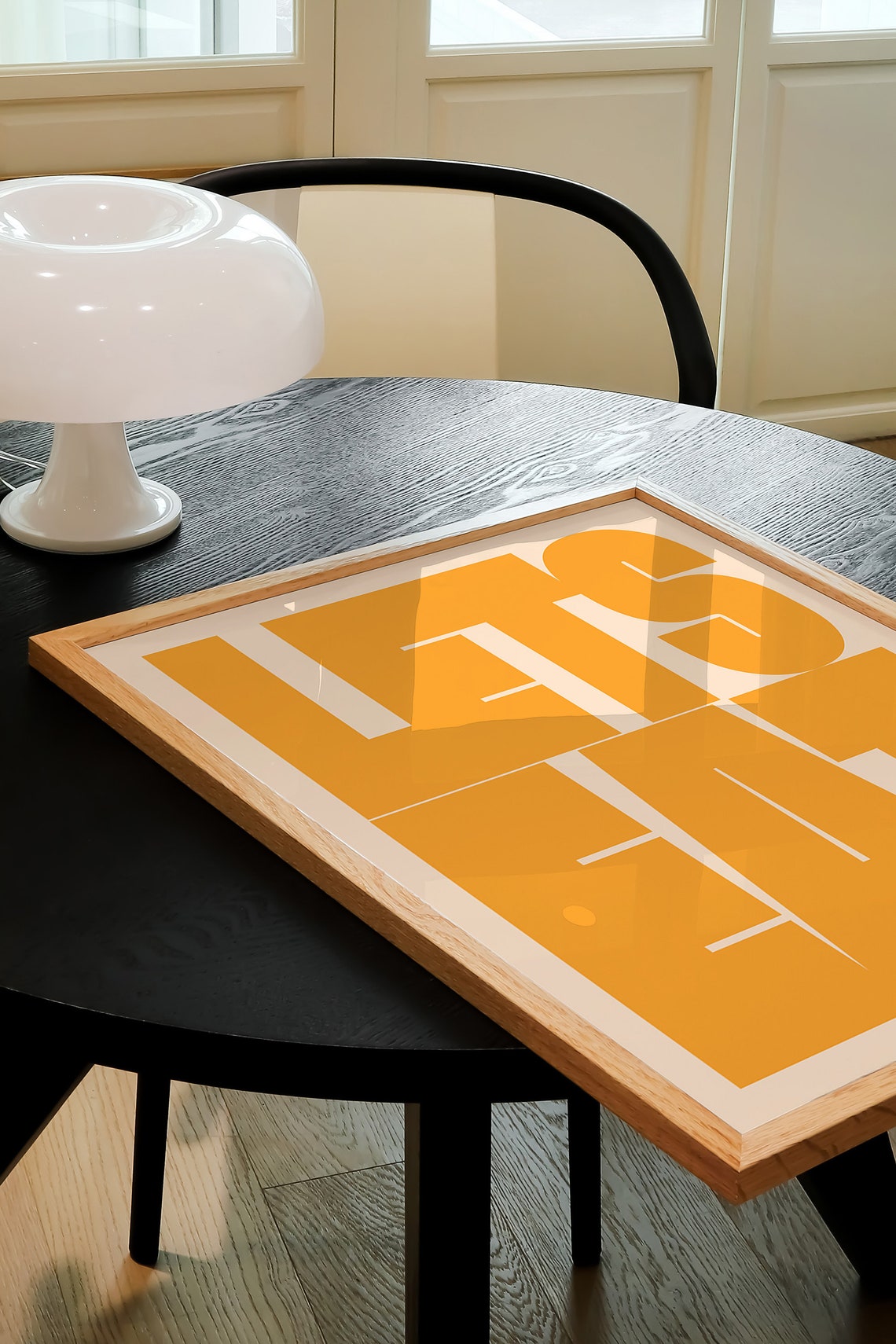 Lets Eat Bold Orange Typography Retro Kitchen Wall Decor Art Poster - Image 3