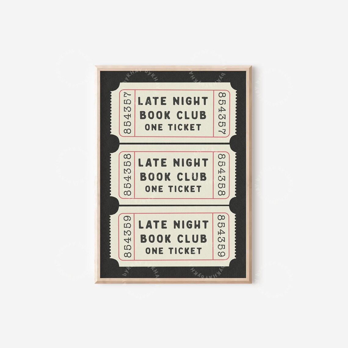Late Night Book Club Ticket, Vintage Retro Art Print - Image 4