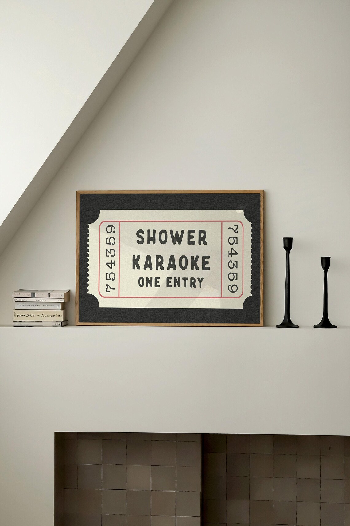 Shower Karaoke Ticket, Retro Bathroom Wall Art Print - Image 3