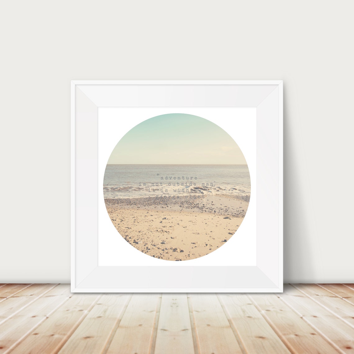 Adventure Is Within George Eliot Beach Quote Coastal Wall Poster