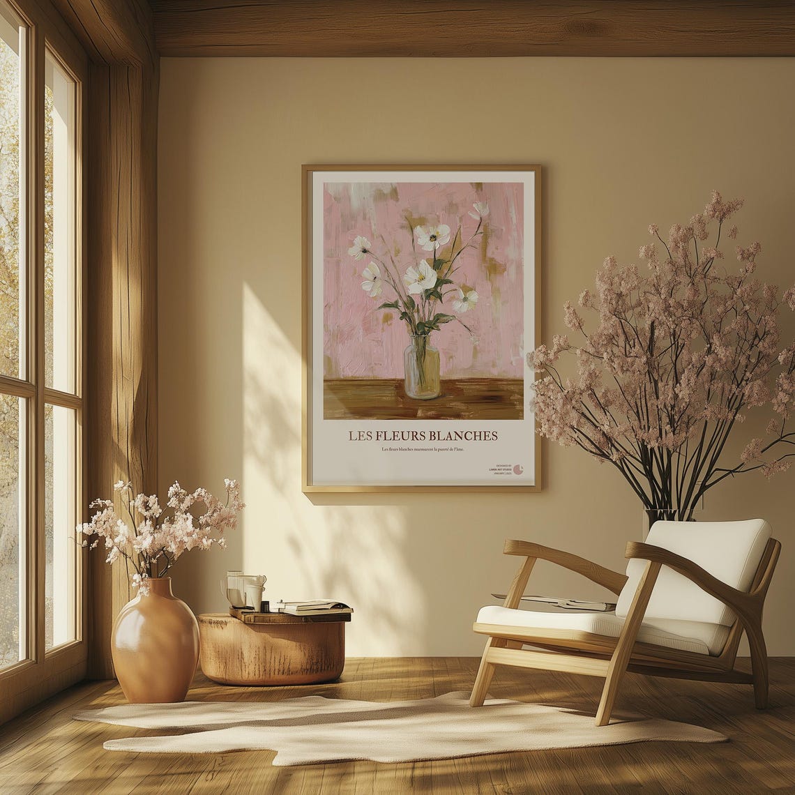 Les Fleurs Blanches White Flowers French Floral Botanical Print - Image 3